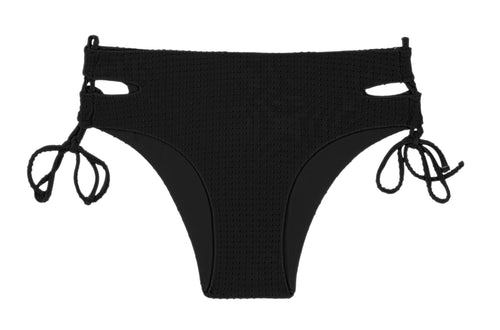 Product Front: Rio De Sol Figi Bikini Bottom Dots-Black Madrid