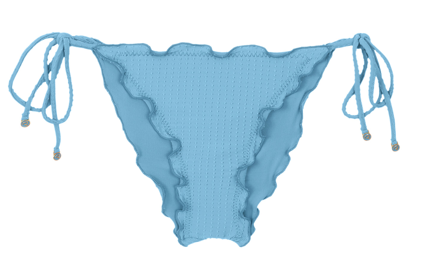 Product Front: Rio De Sol Figi Bikini Bottom Dots-Sky Frufru