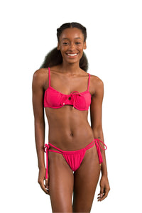 Model Front: Rio De Sol Figi Bikini Bottom Dots-Virtual-Pink Pipa