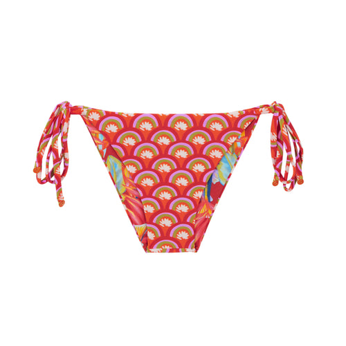 Product Front: Rio De Sol Figi Bikini Bottom Floral-Scales Lacinho