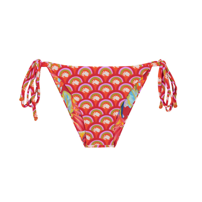 Product Front: Rio De Sol Figi Bikini Bottom Floral-Scales Lacinho