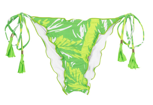 Product Front: Rio De Sol Figi Bikini Bottom Green-Palms Frufru