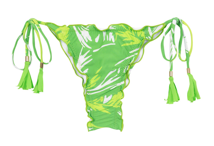 Product Front: Rio De Sol Figi Bikini Bottom Green-Palms Frufru-Fio