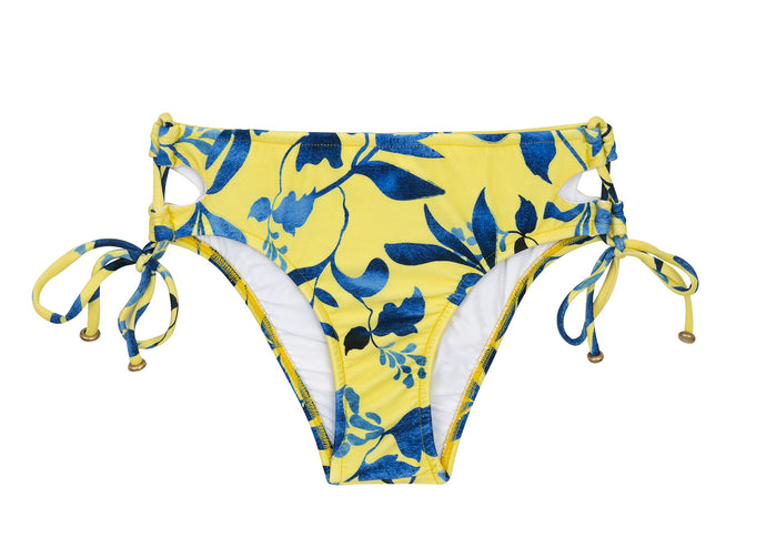 Product Front: Rio De Sol Figi Bikini Bottom Lemon Flower Transpassado