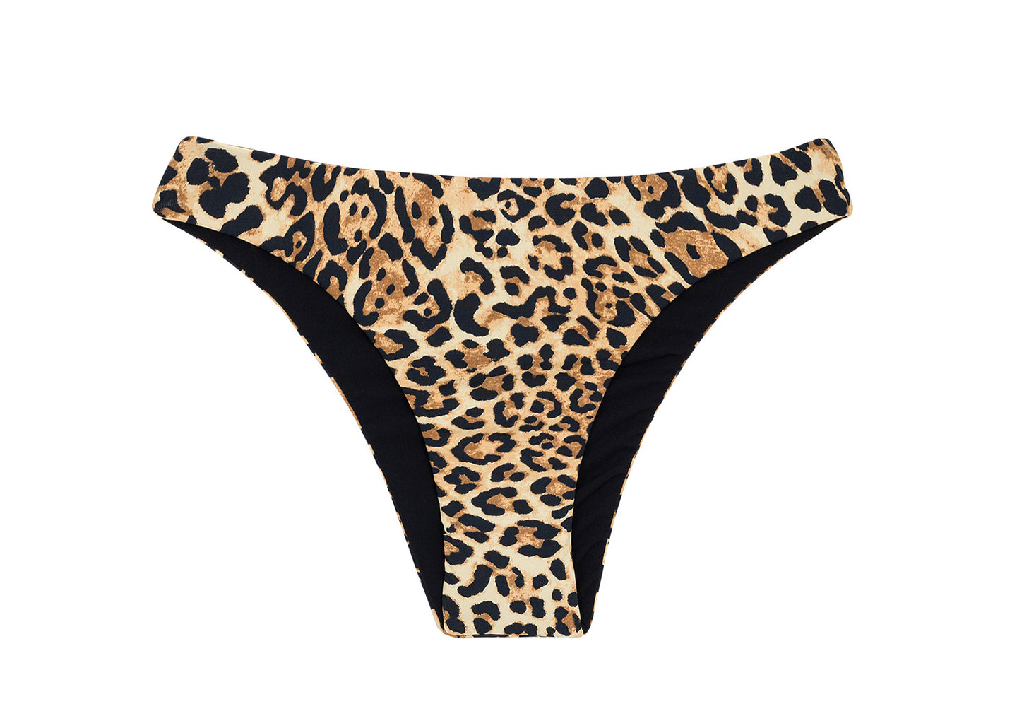Product Front: Rio De Sol Figi Bikini Bottom Leopardo Black Babado