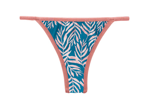 Product Front: Rio De Sol Figi Bikini Bottom Palms-Blue California