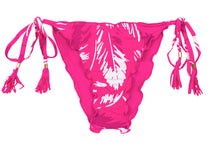 Załaduj obraz do przeglądarki galerii, Product Front: Rio De Sol Figi Bikini Bottom Pink-Palms Frufru
