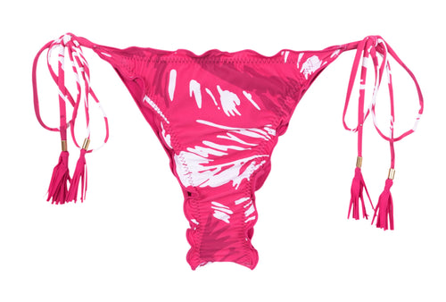 Product Front: Rio De Sol Figi Bikini Bottom Pink-Palms Frufru-Fio