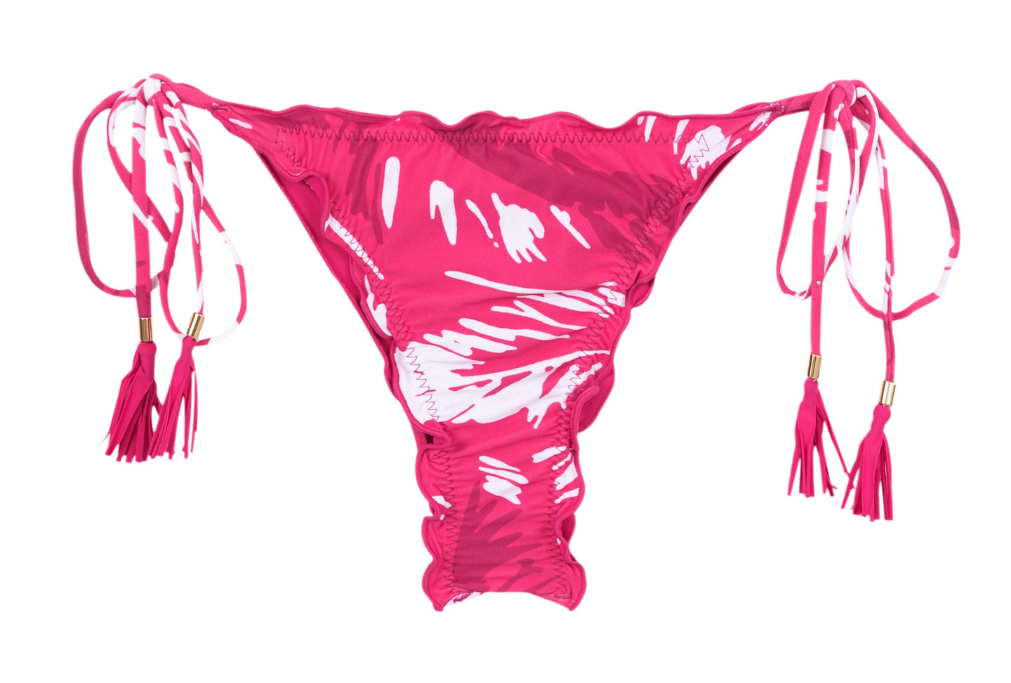 Product Front: Rio De Sol Figi Bikini Bottom Pink-Palms Frufru-Fio