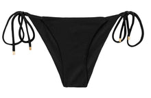 Załaduj obraz do przeglądarki galerii, Product Front: Rio De Sol Figi Bikini Bottom Shimmer-Black Cheeky-Tie

