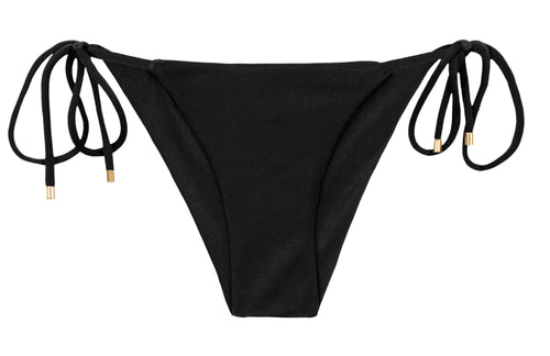 Product Front: Rio De Sol Figi Bikini Bottom Shimmer-Black Cheeky-Tie