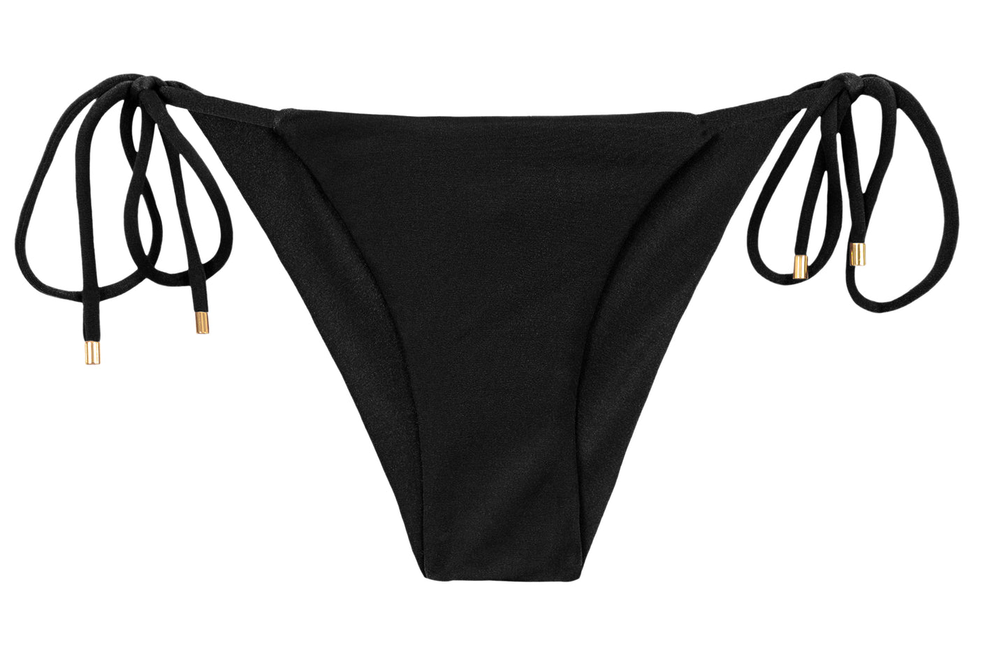 Product Front: Rio De Sol Figi Bikini Bottom Shimmer-Black Cheeky-Tie
