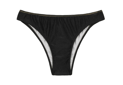 Product Front: Rio De Sol Figi Bikini Bottom Shimmer-Black Essential