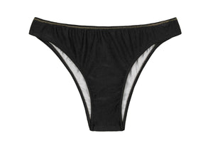 Product Front: Rio De Sol Figi Bikini Bottom Shimmer-Black Essential