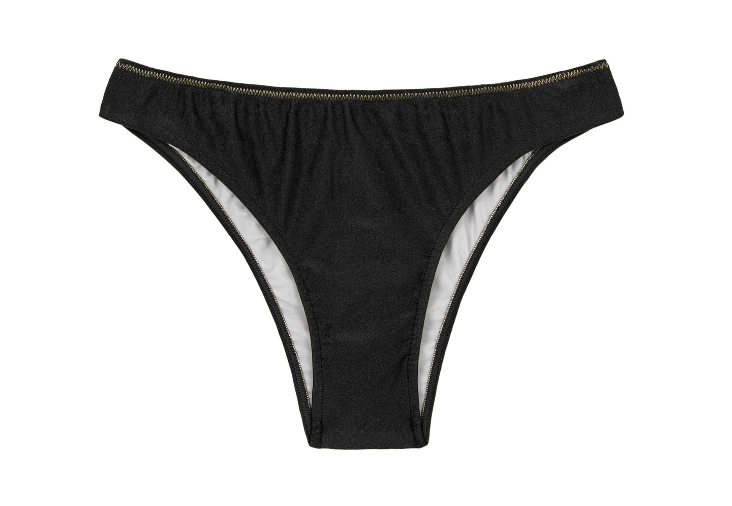 Product Front: Rio De Sol Figi Bikini Bottom Shimmer-Black Essential