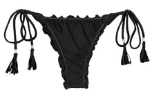 Załaduj obraz do przeglądarki galerii, Product Front: Rio De Sol Figi Bikini Bottom Shimmer-Black Frufru-Fio
