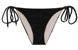 Product Front: Rio De Sol Figi Bikini Bottom Shimmer-Black Ibiza-Comfy
