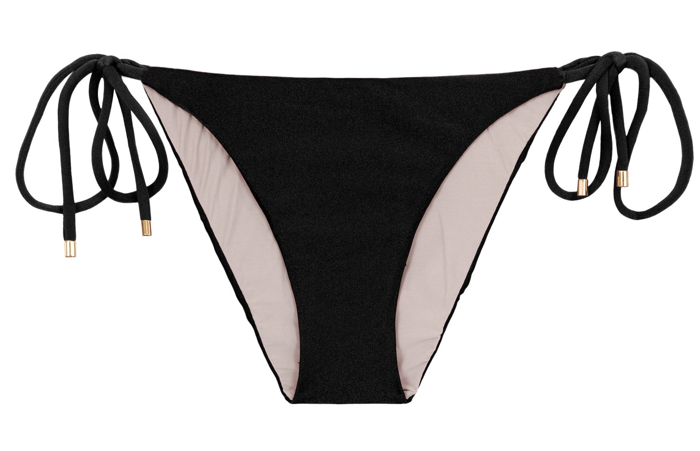 Product Front: Rio De Sol Figi Bikini Bottom Shimmer-Black Ibiza-Comfy