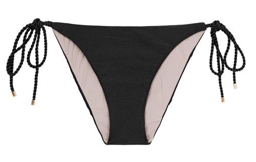 Product Front: Rio De Sol Figi Bikini Bottom Shimmer-Black Ibiza-Rope