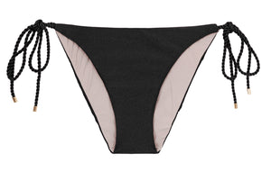 Product Front: Rio De Sol Figi Bikini Bottom Shimmer-Black Ibiza-Rope