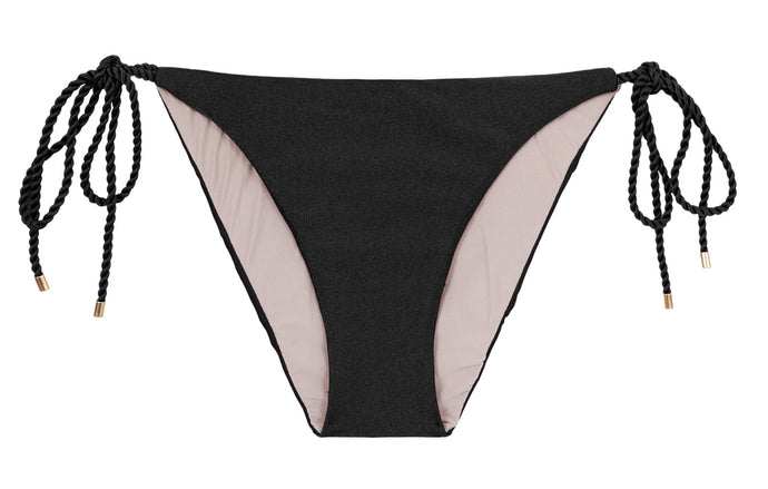 Product Front: Rio De Sol Figi Bikini Bottom Shimmer-Black Ibiza-Rope