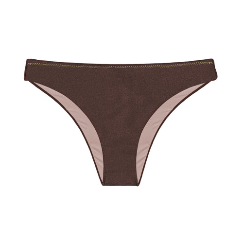 Product Front: Rio De Sol Figi Bikini Bottom Shimmer-Coffee Essential