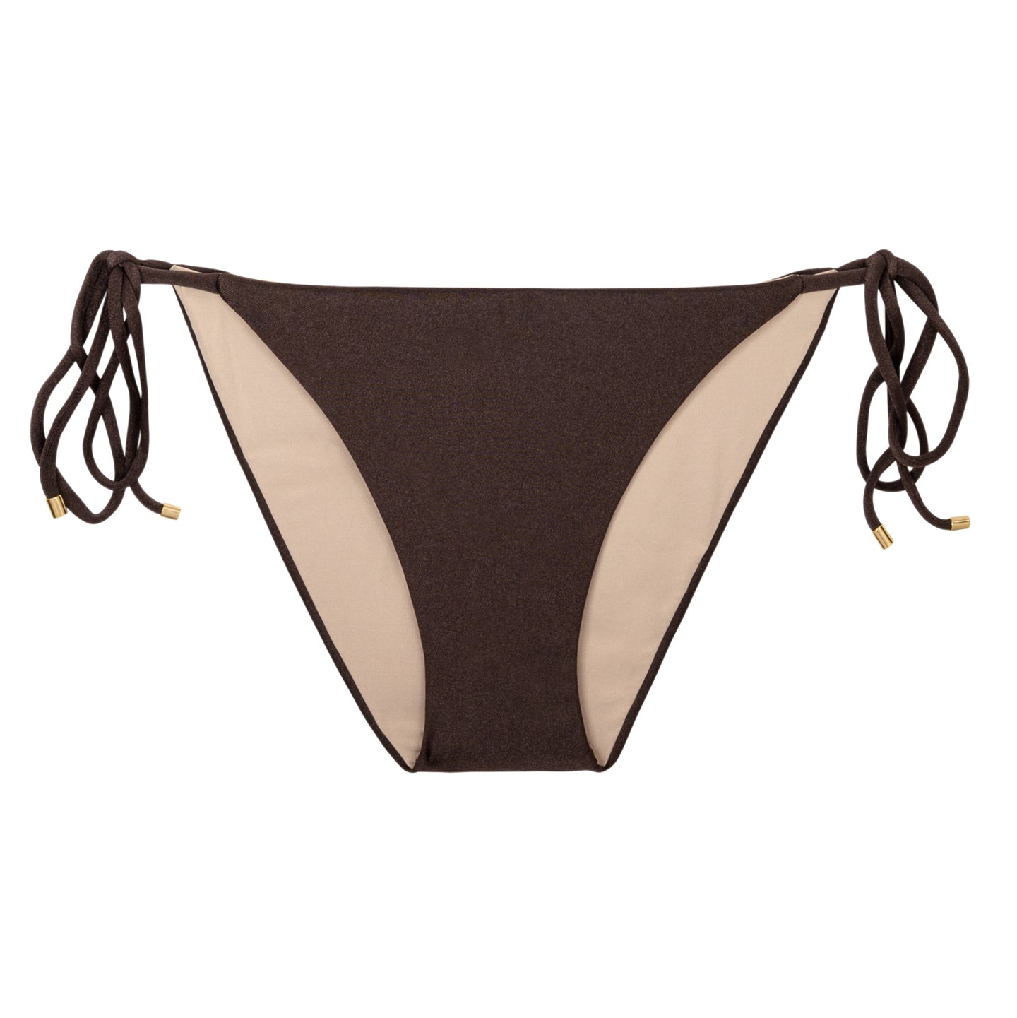 Product Front: Rio De Sol Figi Bikini Bottom Shimmer-Coffee Ibiza-Comfy