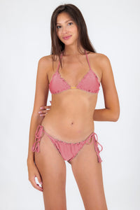 Model Front: Rio De Sol Figi Bikini Bottom Shimmer-Confetti Frufru-Fio