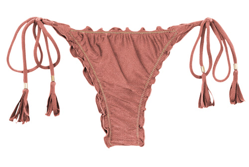 Product Front: Rio De Sol Figi Bikini Bottom Shimmer-Copper Frufru-Fio