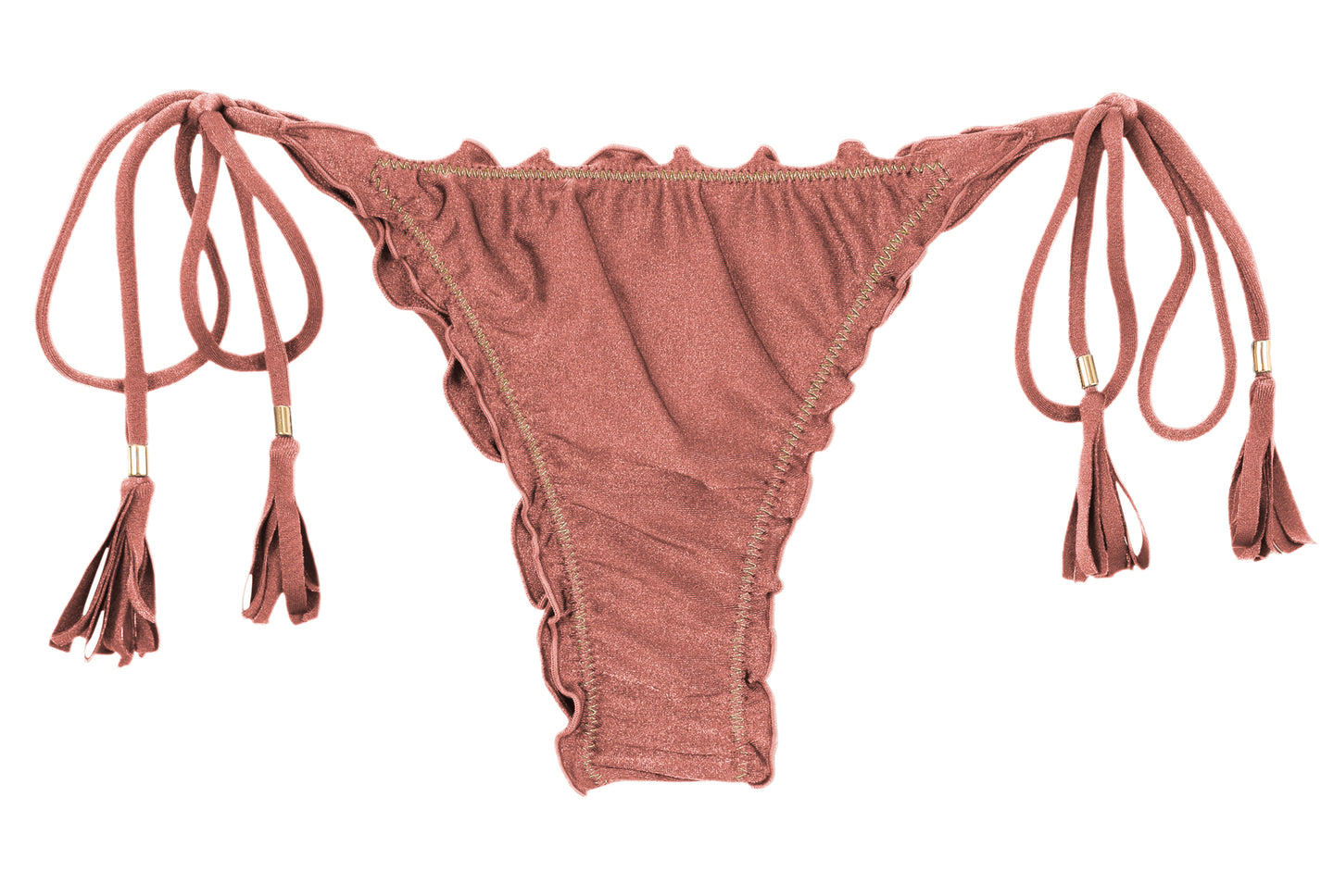 Product Front: Rio De Sol Figi Bikini Bottom Shimmer-Copper Frufru-Fio
