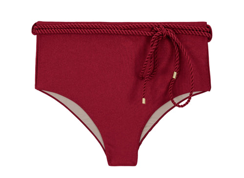 Product Front: Rio De Sol Figi Bikini Bottom Shimmer-Divino Belted-High-Waist