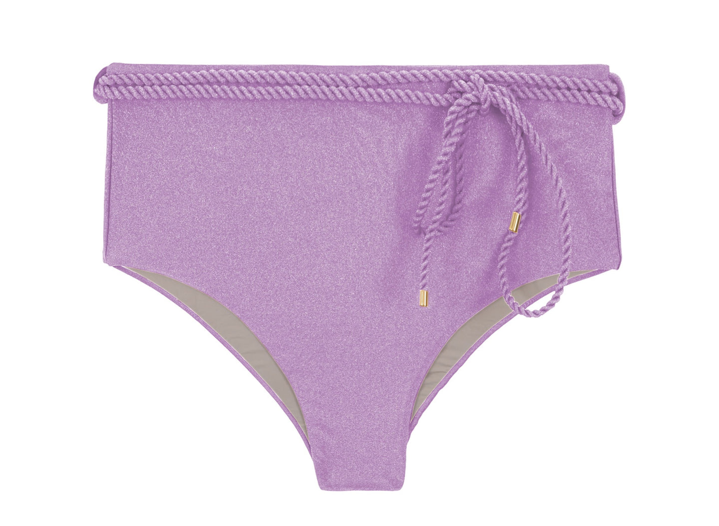 Product Front: Rio De Sol Figi Bikini Bottom Shimmer-Harmonia Belted-High-Waist