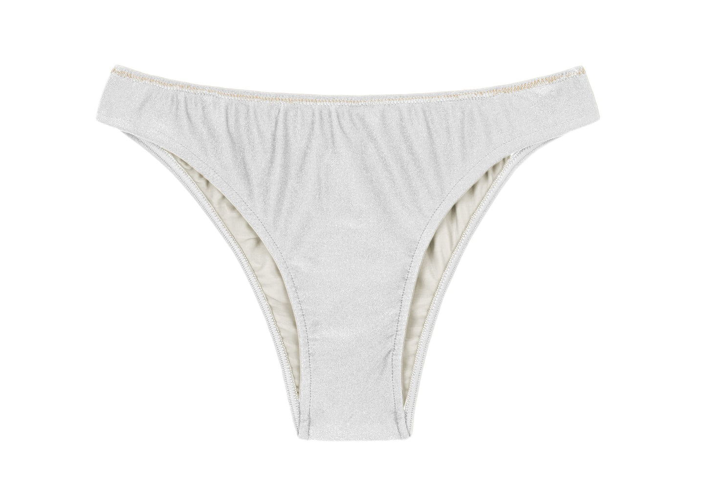 Product Front: Rio De Sol Figi Bikini Bottom Shimmer-White Essential