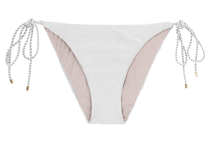 Product Front: Rio De Sol Figi Bikini Bottom Shimmer-White Ibiza-Rope