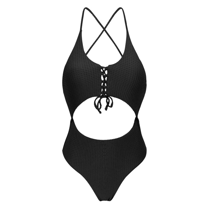 Product Front: Rio De Sol Kostium Jednoczęściowy Dots-Black Ivy Strap