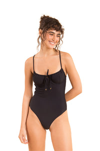 Model Front: Rio De Sol Kostium Jednoczęściowy Dots-Black Julia