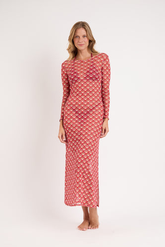 Model Front: Rio De Sol Sukienka Plażowa Floral-Scales Dress Lucy