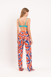 Model Back: Rio De Sol Spodnie Plażowe Leaves Wide Pants