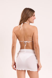 Model Back: Rio De Sol Spódnica Plażowa Memphis-White Mini Skirt Ruched