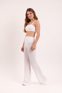 Image 02: Rio De Sol Spodnie Plażowe Memphis-White Pants Lana