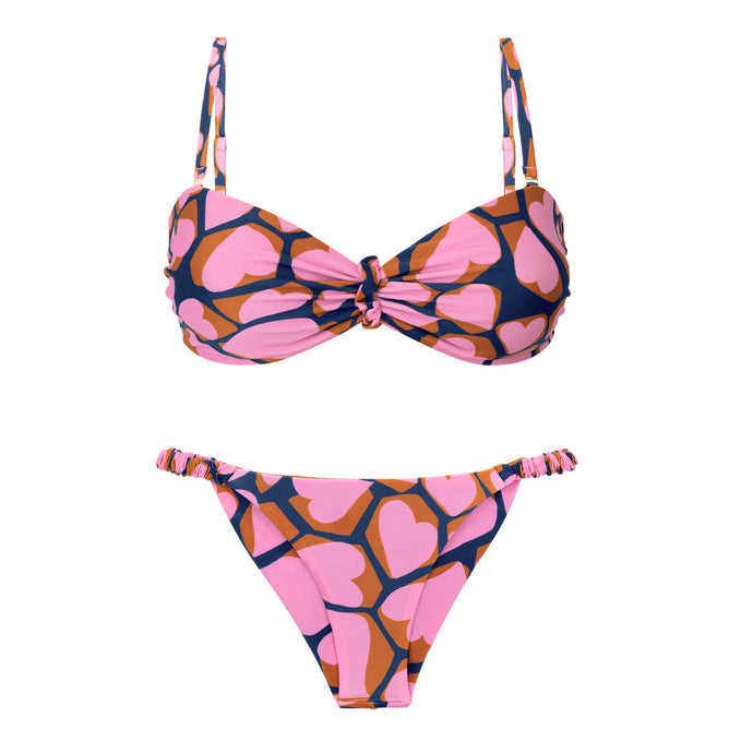 Product Front: Rio De Sol Zestaw Bikini Set Amore-Pink Bandeau-Crispy Cheeky-Crispy
