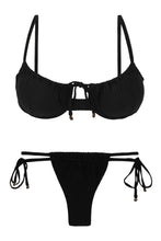 Załaduj obraz do przeglądarki galerii, Product Front: Rio De Sol Zestaw Bikini Set Dots-Black Balconet-Tie Pipa

