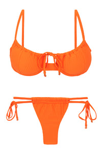 Product Front: Rio De Sol Zestaw Bikini Set Dots-Orange Balconet-Tie Pipa