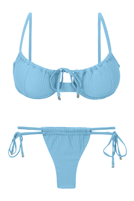 Product Front: Rio De Sol Zestaw Bikini Set Dots-Sky Balconet-Tie Pipa