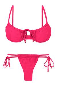Product Front: Rio De Sol Zestaw Bikini Set Dots-Virtual-Pink Balconet-Tie Pipa