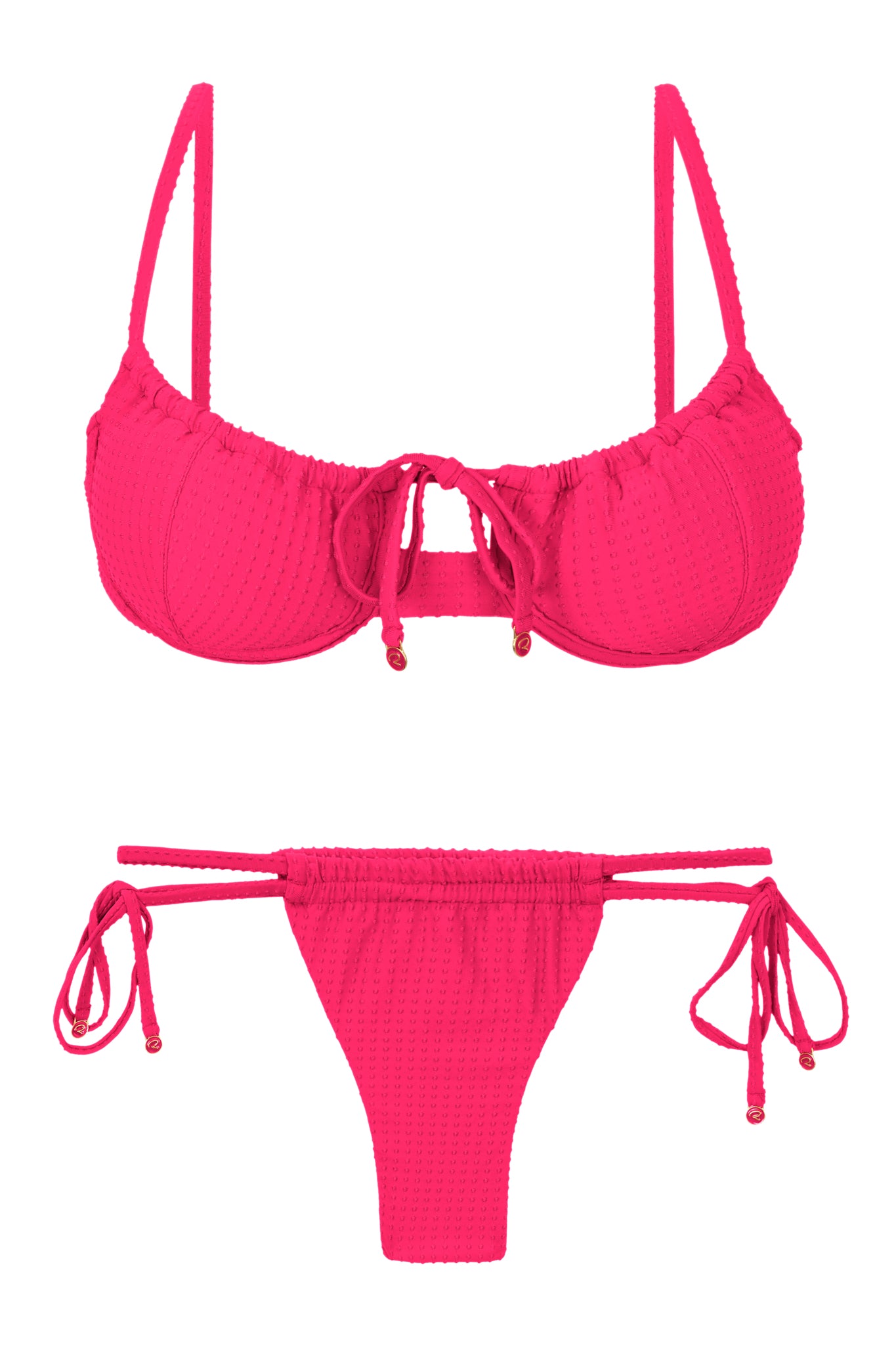Product Front: Rio De Sol Zestaw Bikini Set Dots-Virtual-Pink Balconet-Tie Pipa