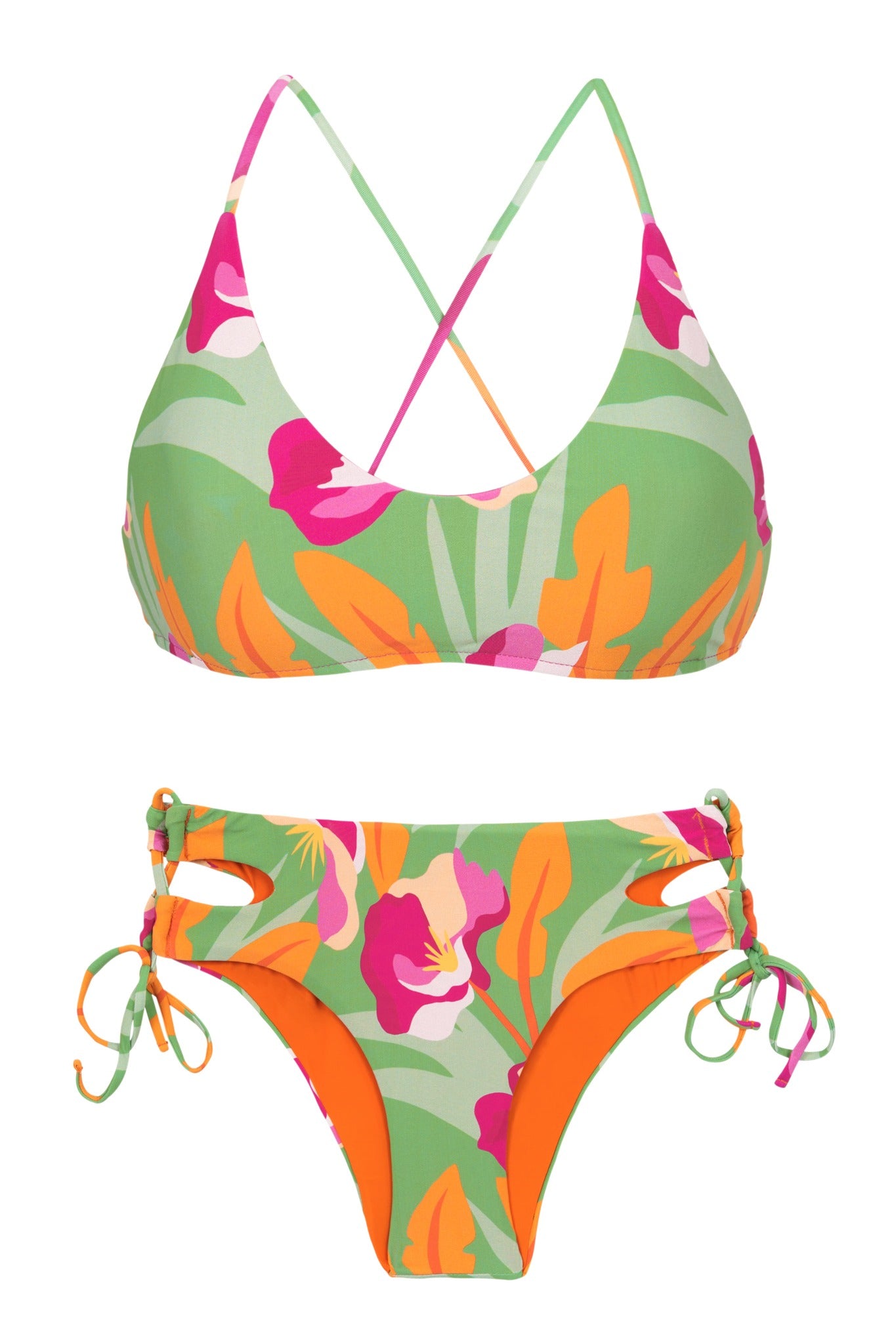 Product Front: Rio De Sol Zestaw Bikini Set Green-Bloom Bralette Madrid