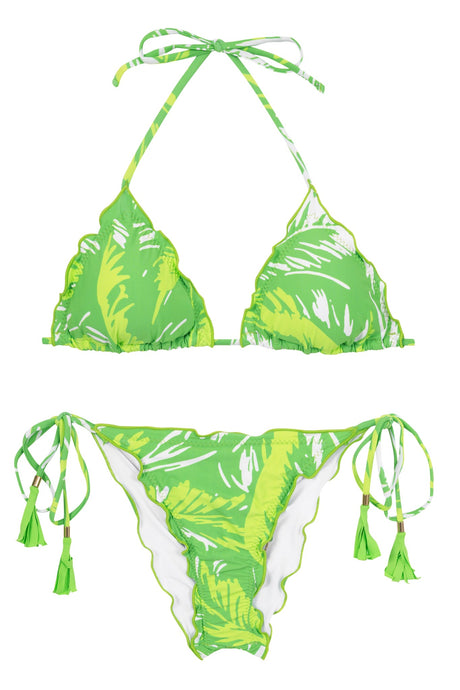 Product Front: Rio De Sol Zestaw Bikini Set Green-Palms Frufru