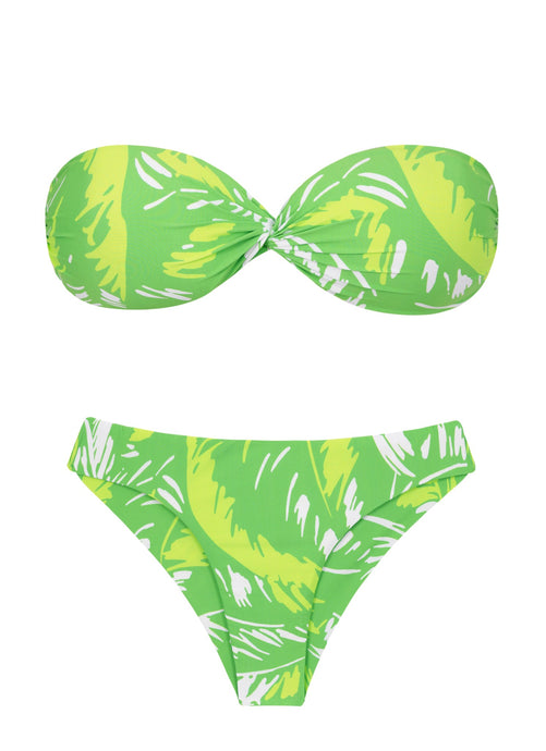 Product Front: Rio De Sol Zestaw Bikini Set Green-Palms Twist Nice