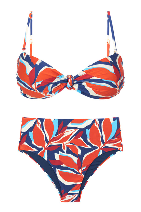 Product Front: Rio De Sol Zestaw Bikini Set Leaves Bandeau-Joy Hotpants